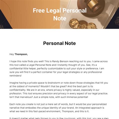 Free Legal Personal Note Template Edit Online And Download