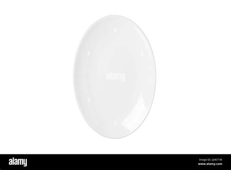 Top view of empty white plate on isolared white background Stock Photo - Alamy