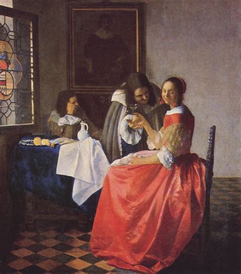 Großbild Jan Vermeer Van Delft Das Mädchen Mit Dem Weinglas