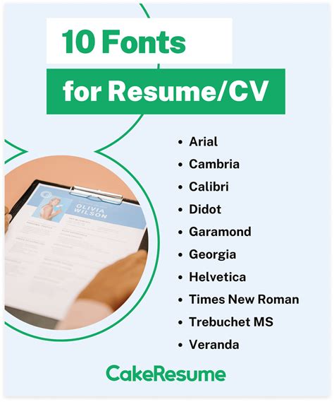 10 Best Resume Fonts For Ats Friendly Resumes Correct Font Size Type Style Cakeresume