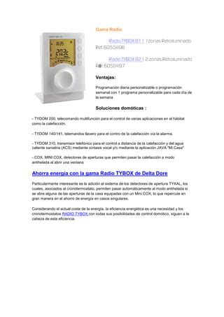 Novedad En Delta Dore La Gama De Cronotermostatos Tybox Tambi N En