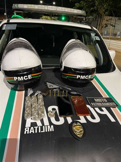 Motopatrulhamento Da PMCE Apreende Arma De Fogo E Drogas E Captura Dois