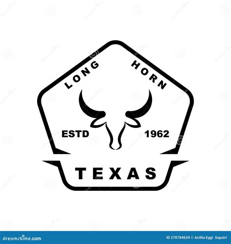 Texas Longhorn Country Western Bull Cattle Vintage Retro Logo Stock