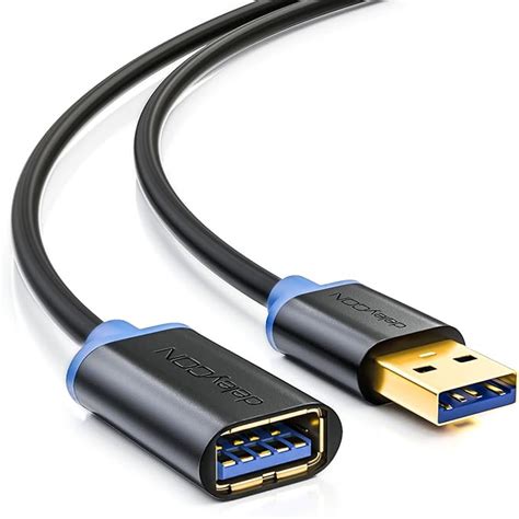 Deleycon M Cable Alargador Usb Super Speed Conector Macho Usb