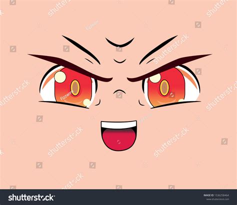 Angry Anime Face Vector Image Vector De Stock Libre De Regalías 1536258464 Shutterstock