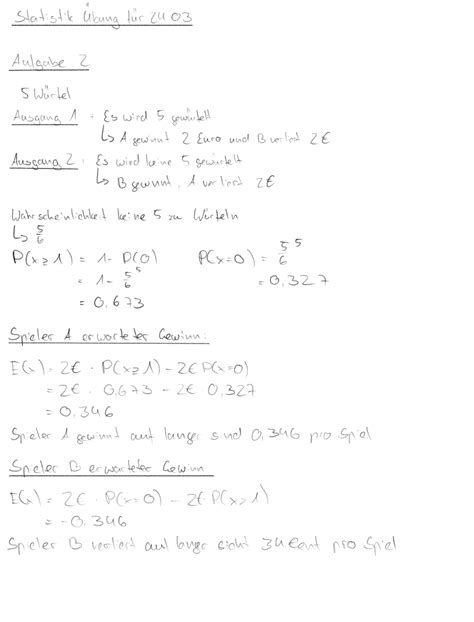 Statistik Übung Einheit 2 Statistik Übung für 24 Aufgabe 2 5 Würfel