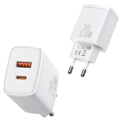 Kit Carregador Turbo 20W Branco Compact USB USB C Baseus Baseus