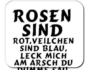 Mauspad Mit Rosen Sind Rot Veilchen Sind Blau Leck Amazon De