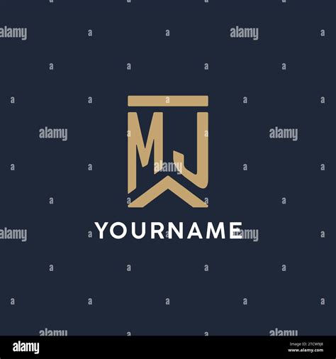 Mj Initial Monogram Logo Design In A Rectangular Style With Curved Side