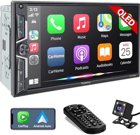 Sjoybring Wireless Double Din Car Stereo With Carplay Android Auto Qled Touchscreen Bluetooth