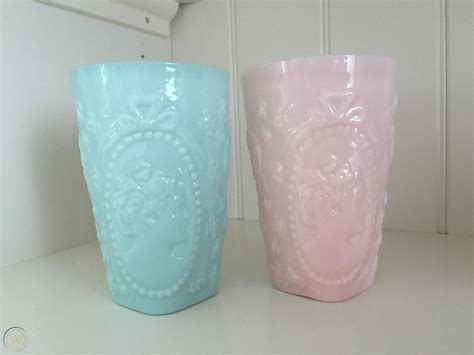 Set Of 2 Vintage Fostoria Jenny Lind Milk Glass Tumbler 1810948925