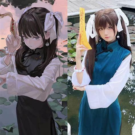 【台灣 出貨】 ┋藥指 Cos服裝 藥之指 可愛清新 有藥女旗袍 二次元 動漫 Cosplay 服裝 耳墜 角色扮演服 蝦皮購物