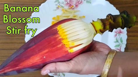 Banana Flower Stir Fry How To Clean Banana Flower Vazhakoombu