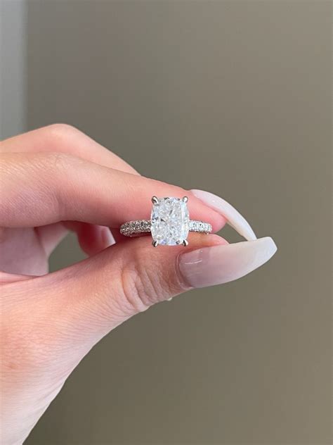 Carat Crushed Ice Elongated Cushion Cut Moissanite Hidden Etsy