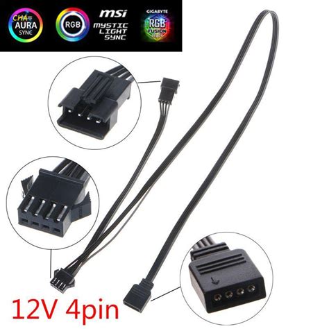 Cha 12 V 4pin Rgb Conector Do Cabo Pc Caso Fan Led Strip Fio Cabo De