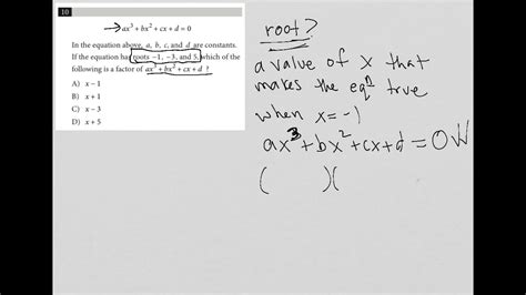 Ax 3 Bx 2 Cx D 0 In The Equation Above A B C And D Are