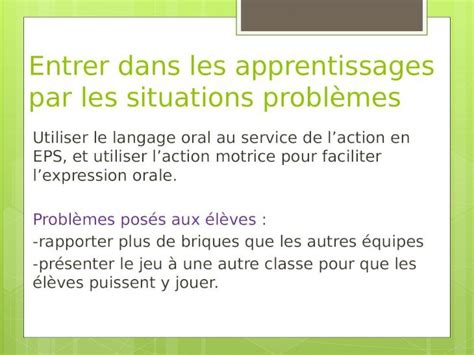 Ppt Entrer Dans Les Apprentissages Par Les Situations Probl Mes