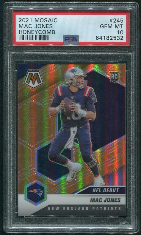 2021 Panini Mosaic 245 Mac Jones Honeycomb Rookie Psa 10 Gem Mt Da Card World