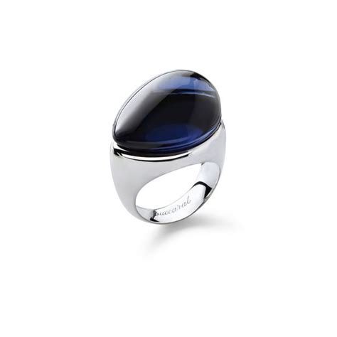 Galea Bague Bleu Nuit Baccarat Vessiere Cristaux