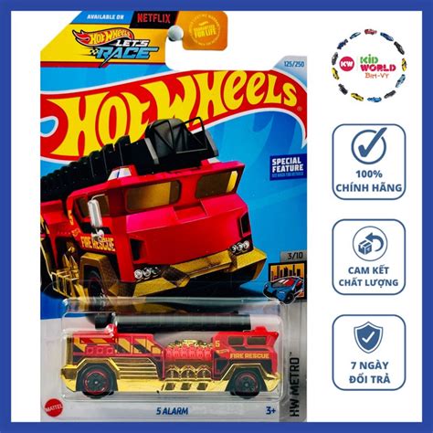 Xe mô hình Hot Wheels basic Cứu hoả 5 Alarm HTB15 Shopee Việt Nam