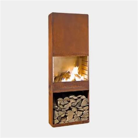 Freestanding Corten Steel Fireplace Wood Burning Fire Pits Outdoor