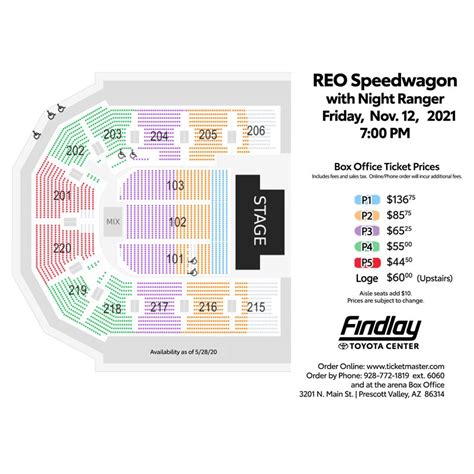 Seating Charts | Findlay Toyota Center