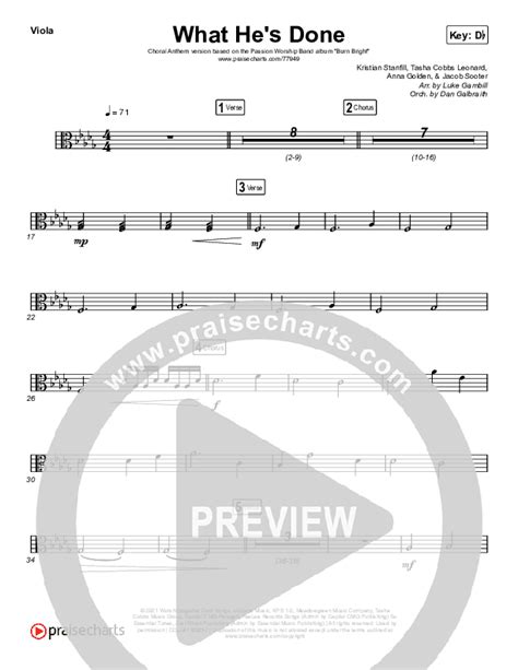 What He S Done Choral Anthem SATB Viola Sheet Music PDF Passion