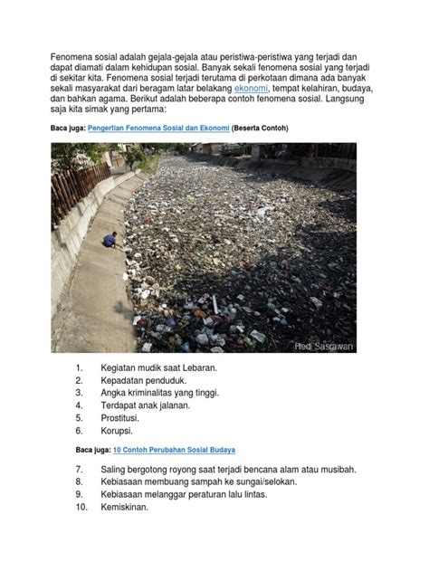 detail contoh fenomena alam  sosial koleksi nomer