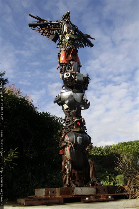 photo: thunderbird totem pole sculpture made from motorcycle parts - by ...