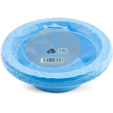 Light Blue Plates Plastic Bowl 12oz 10pcs