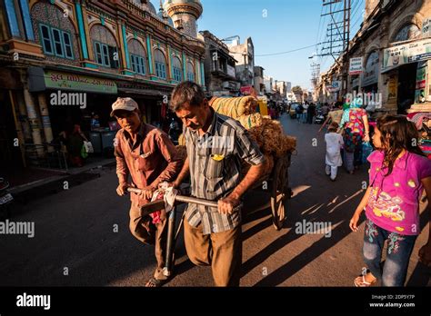 Jamnagar Gujarat India December 2018 Indian Labourers Transporting