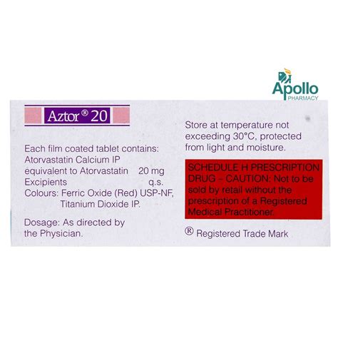 Aztor 20 Tablet 15s Price Uses Side Effects Composition Apollo