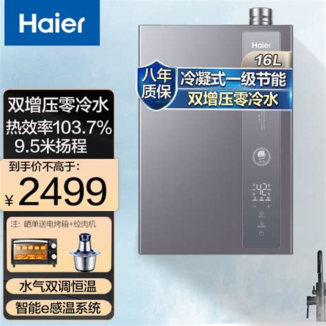 【一级能效】海尔（haier） 燃气热水器双增压零冷水冷凝式家用恒温天然气热水器手机智控 Ec5u节能省气 一级能效16升 双增压零冷水 京东