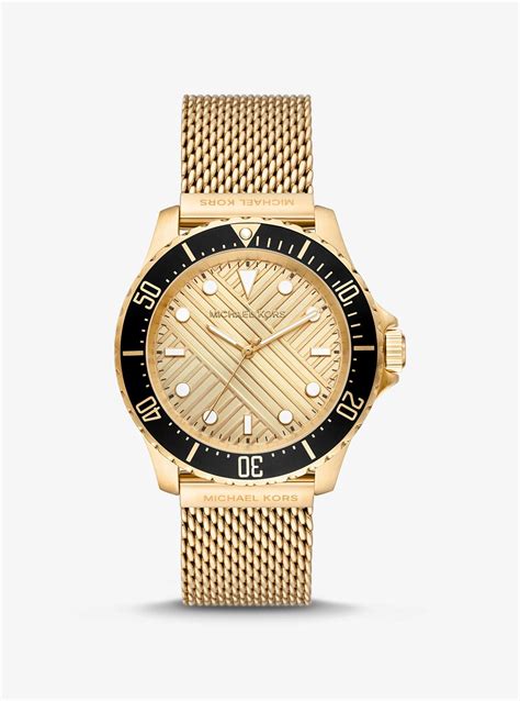 Michael Kors Oversized Slim Everest Gold Tone Mesh Watch In Metallic Lyst