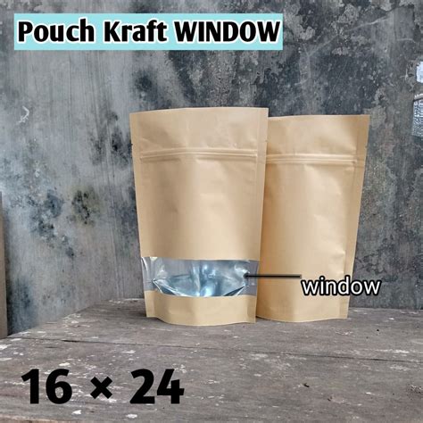 Jual Stand Pouch Papercraft Window Gr Kantong Kertas Kemasan