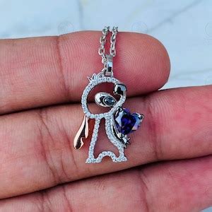 Disney Treasures Lilo Stitch Amethyst With Cttw Cz Round Cut