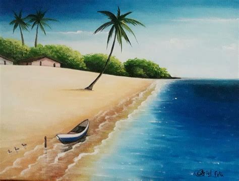 Paisagem Praia Como Pintar Paisagem Praia Pintura Em Telas Paisagem