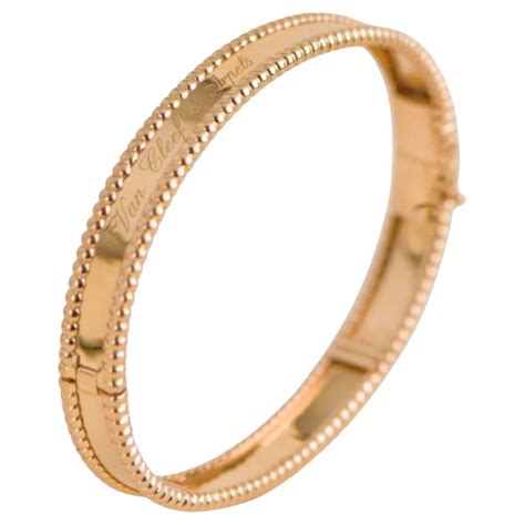 Van Cleef And Arpels Perlée Signature 18k Rose Gold Bracelet Medium