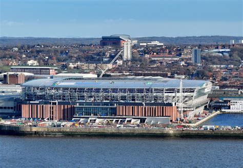 Brand new drone footage of Everton Stadium emerges, it was filmed yesterday