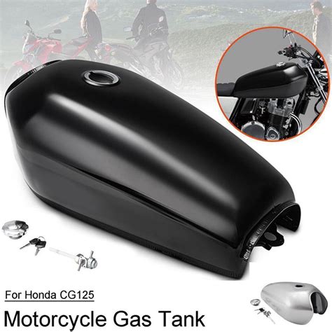 Sliver Motorcycle 9L 2 4 Gal Fuel Gas Tank Kit For Suzuki GN125 GN250