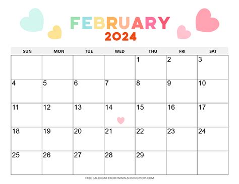 Free Printable Calendar 2024 Febuary Printable Calendar