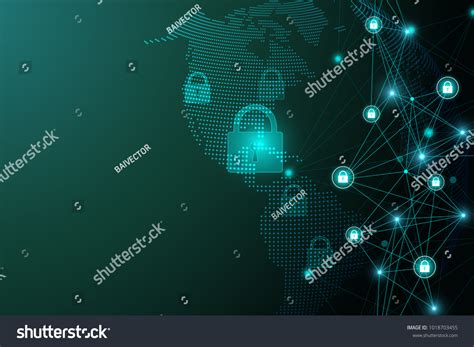 Protection Concept Data Security System Shield Stock Vector Royalty