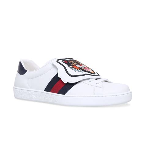 Gucci New Ace Tiger Patch Sneakers In White For Men Lyst