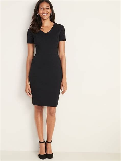 Ponte Knit V Neck Sheath Dress Old Navy Capsule Wardrobe Dress