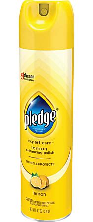 Pledge Lemon Clean Furniture Spray Lemon Scent 9 7 Oz Can Office Depot