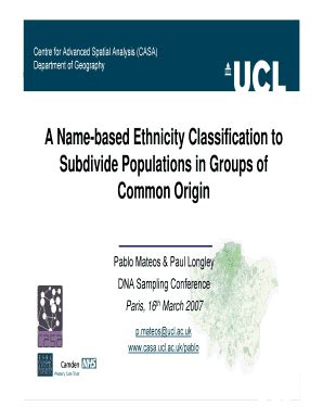 Fillable Online A Name Based Ethnicity Classification To Subdivide