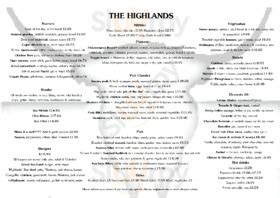 The Highlands Inn Uckfield Eastbourne Road Menu And Prices