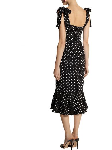 Dolce And Gabbana Polka Dot Print Stretch Silk Dress Net A Porter Com