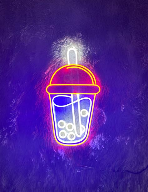 Boba Tea Neon Sign Milk Tea Neon Signs Bubble Tea Led Etsy España