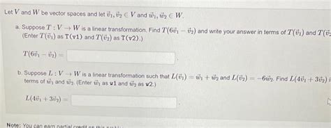 Solved And W Be Vector Spaces And Let V1 V2V And W1 W2W Chegg